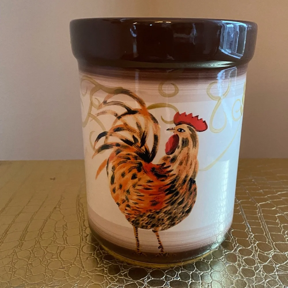 Cottage Core HD Design San Padre Countertop Rooster Utensil Holder